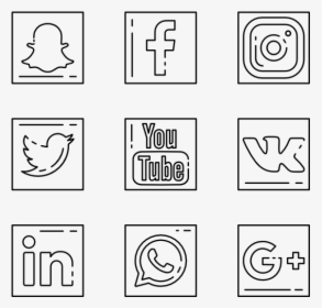 Free Social Media Icons Png - Social Media Logo Outline, Transparent Png, Transparent PNG