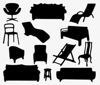 Sofa Clipart Home Furniture - Furniture Clipart Black And White Png, Transparent Png, Transparent PNG