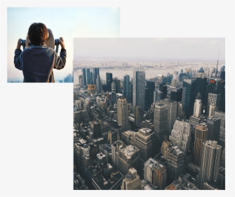 New York Skyline And Boy Looking Out To Nyc - New York City, HD Png Download, Transparent PNG
