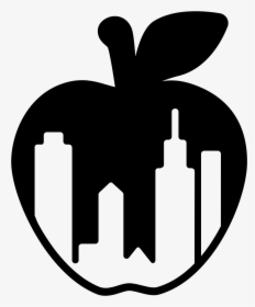 New York City Apple Symbol With Buildings Shapes Inside - Symbol For New York, HD Png Download, Transparent PNG
