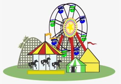 Transparent Theme Park Png - Carnival Clipart Black And White, Png Download, Transparent PNG