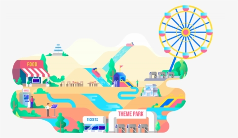 Amusement Park Png Free Download - Themepark Png, Transparent Png, Transparent PNG