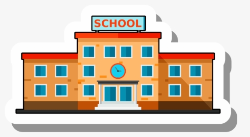 Clip Art Cartoon School Pictures - School Building Cartoon Png, Transparent Png, Transparent PNG