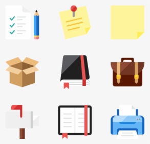 Essential Set - Office Colored Icons Vector, HD Png Download, Transparent PNG