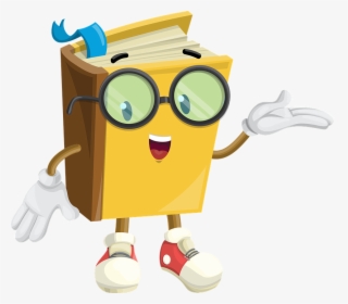 Book, Character, Glasses, Show, Showcase, Cute, Paper - Cartoon Book With Face, HD Png Download, Transparent PNG