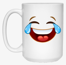 Laughing Crying Tears Of Joy Emoji 15 Oz White Mug - Skeleton Hand With Rose, HD Png Download, Transparent PNG