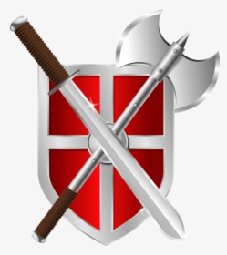 Cold Weapon,baseball Equipment,sword - Transparent Shield And Sword, HD Png Download, Transparent PNG