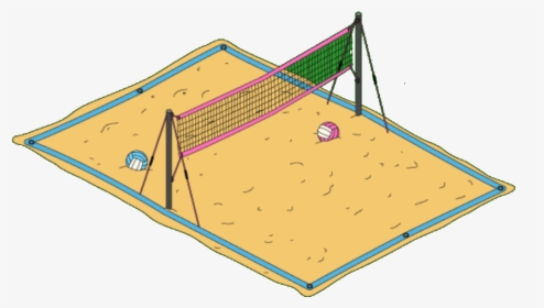 Beach Volleyball Free Png Image - Beach Volleyball Court Drawing, Transparent Png, Transparent PNG