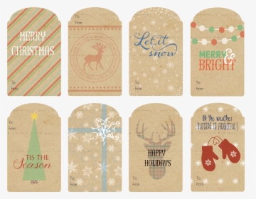 Christmas Gift Tags Png Banner Black And White Download - Wood, Transparent Png, Transparent PNG