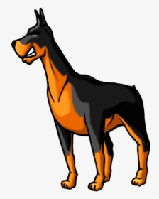 How To Draw A Cartoon Dog Doberman - Cartoon Doberman Dog Drawing, HD Png Download, Transparent PNG