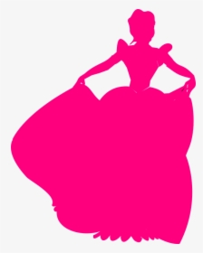 Princess, Dress, Gown, Pink, Silhouette, Puff Sleeves - Princess Clipart Pink, HD Png Download, Transparent PNG