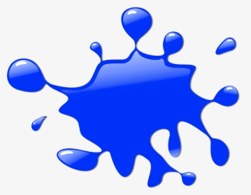 Free Blue Paintball Splat Clip Art - Blue Paint Splatter Clipart, HD Png Download, Transparent PNG