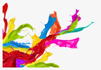 Paint Splatter Left Corner Footer - Colorful Paint Splash Png, Transparent Png, Transparent PNG