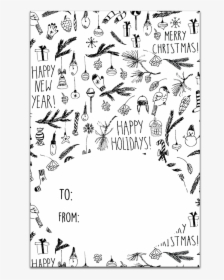 Black And White Christmas Gift Tags - Hand Drawn Free Vector Christmas, HD Png Download, Transparent PNG