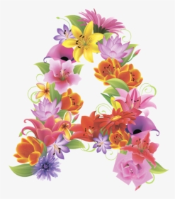 Transparent Floral Numbers Clipart - Letter A Flower Design, HD Png Download, Transparent PNG