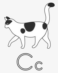 Cat Alphabet Png - Cat Walking Clipart Black And White, Transparent Png, Transparent PNG