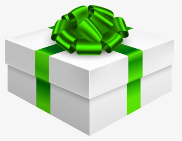 Gift Box With Bow In Green Png Clipart - Green Gift Box Clipart, Transparent Png, Transparent PNG