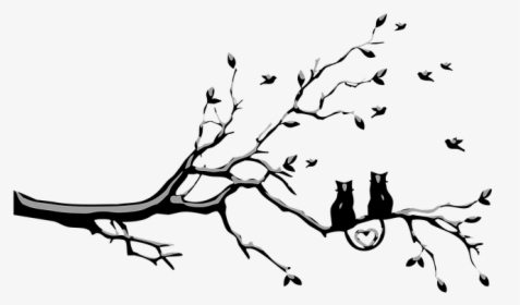 Cats, Midnight Gothic, Surreal, Abstract, Dark Design - Tree Branch, HD Png Download, Transparent PNG