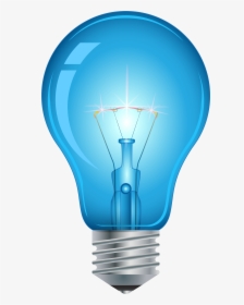 Blue Light Bulb Png Clip Art - Blue Light Bulb Png, Transparent Png, Transparent PNG