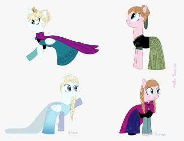 Request) Disney Frozen Elsa Y Anna (pony Version) By - Нарисовать Виде Пони Анну, HD Png Download, Transparent PNG