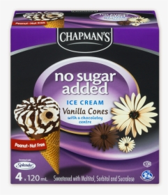 Chapman S Vanilla Ice Cream Cone - Chapman's No Sugar Added Ice Cream Sandwich, HD Png Download, Transparent PNG