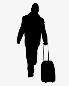 Silhouette People With Luggage, HD Png Download, Transparent PNG