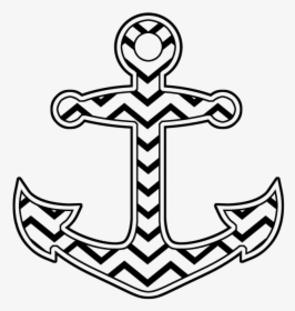 Anchor, Chevron, Cut File - Anchor With Black Chevron, HD Png Download, Transparent PNG