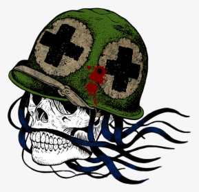 Medic Skull, Hd Wallpaper - Skull With Medic Helmet, HD Png Download, Transparent PNG