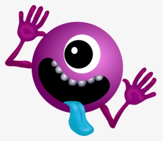 Alien Purple Smiley Monster Cartoon Charac, HD Png Download, Transparent PNG