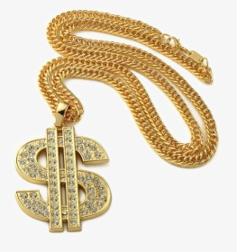 Transparent Gold Chain Png - Gold Dollar Sign Chain, Png Download, Transparent PNG