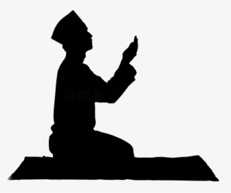 Transparent Pray Clipart Black And White - Silhouette Muslim Praying, HD Png Download, Transparent PNG