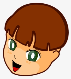 Eyeball Clipart Green Eye - Brown Hair Green Eyes Boy Cartoon, HD Png Download, Transparent PNG