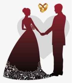 Wedding Invitation Wedding Reception Banner - Wedding Couple Silhouette Png, Transparent Png, Transparent PNG
