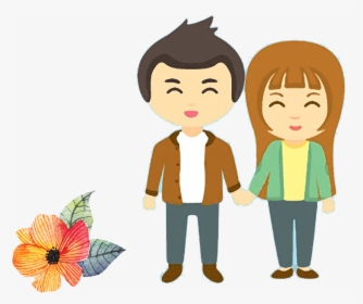 Clip Art Love Holding Hands Transprent - Couple Holding Hands Png Cartoon, Transparent Png, Transparent PNG
