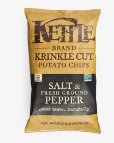 Salt & Fresh Ground Pepper Krinkle Cut Potato Chips - Kettle Chips Cracked Pepper, HD Png Download, Transparent PNG