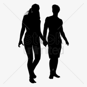 Silhouette Of Couple Walking Together Vector Image - Couple Walking Vector Png, Transparent Png, Transparent PNG