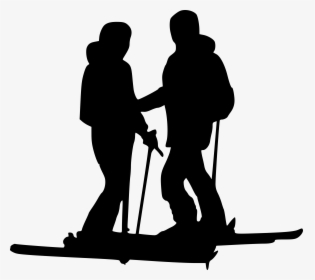 Woman Holding Skis Silhouette, HD Png Download, Transparent PNG