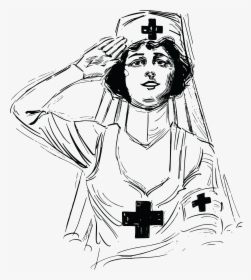 Transparent Nurse Clip Art - Women In Ww1 Drawing, HD Png Download, Transparent PNG