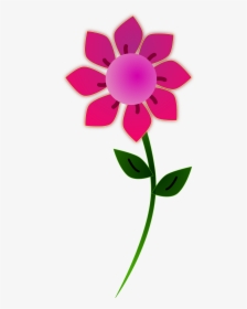 Flower,clip Flowers,plant Stem,flowering Plant,magenta,wildflower - Flower Clipart Png, Transparent Png, Transparent PNG