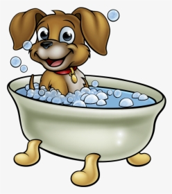 Cartoon Dog Bath - Cartoon Dog Taking A Bath, HD Png Download, Transparent PNG