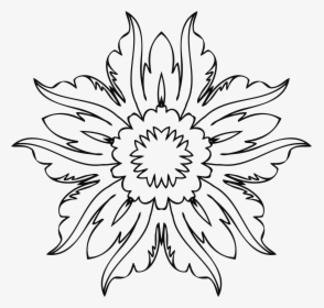 Flower Bookey Png - Line Art Flower Designs, Transparent Png, Transparent PNG