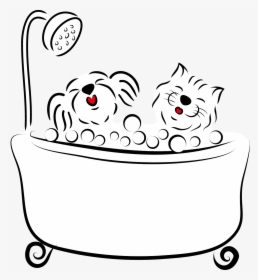 Transparent Puppy Clip Art - Draw A Dog In A Bath, HD Png Download, Transparent PNG