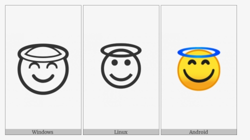 Smiling Face With Halo On Various Operating Systems - Smiley, HD Png Download, Transparent PNG