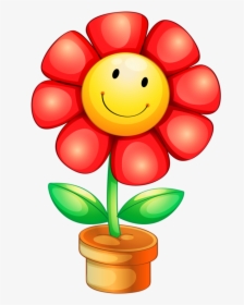 Mushroom Clipart Smiley Face - Clipart Flower With Pot, HD Png Download, Transparent PNG