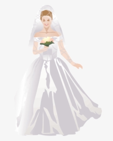 Smiling Bride Begins The Processional Bride - Bride, HD Png Download, Transparent PNG