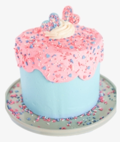 Gender Reveal Cake Sprinkles - Pink And Blue Birthday Cake Png, Transparent Png, Transparent PNG