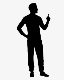 Silhouette Body Copyspace - Man Pointing Finger Silhouette Png, Transparent Png, Transparent PNG