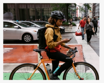 Cycling Commuter Using Strava To Bike To Work - Hybrid Bicycle, HD Png Download, Transparent PNG