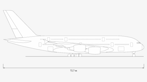 Airbus A380, Profile, Sideview, Aircraft, Drawing - Etihad Airbus A380 Colouring, HD Png Download, Transparent PNG