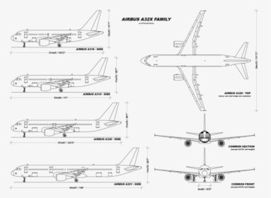 Airbus Acj320 Neo Blueprint, HD Png Download, Transparent PNG